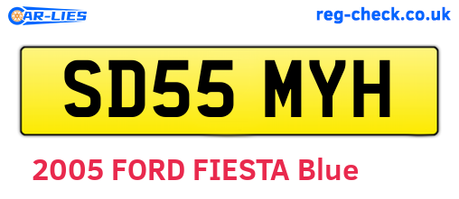 SD55MYH are the vehicle registration plates.