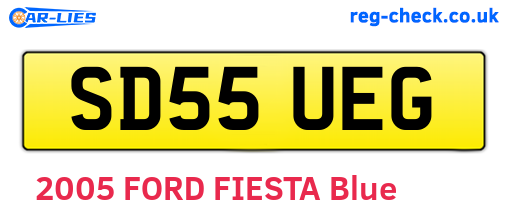SD55UEG are the vehicle registration plates.