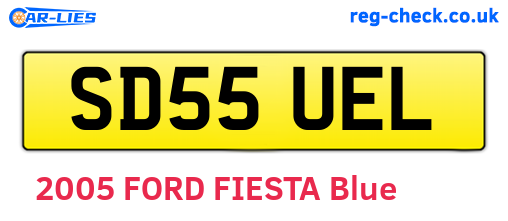 SD55UEL are the vehicle registration plates.