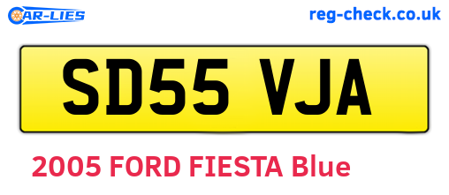 SD55VJA are the vehicle registration plates.
