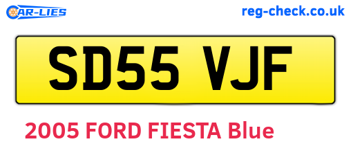 SD55VJF are the vehicle registration plates.