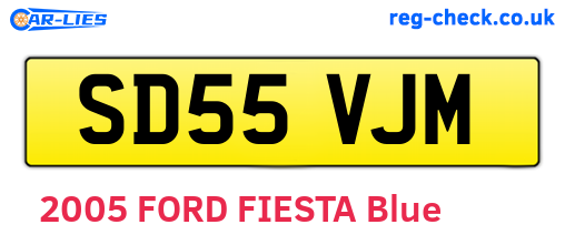 SD55VJM are the vehicle registration plates.