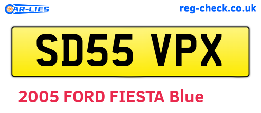 SD55VPX are the vehicle registration plates.