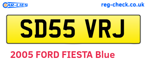 SD55VRJ are the vehicle registration plates.