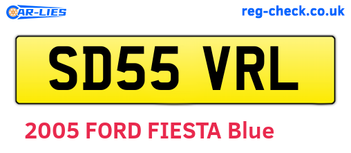 SD55VRL are the vehicle registration plates.