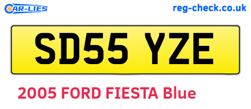 SD55YZE are the vehicle registration plates.