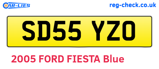 SD55YZO are the vehicle registration plates.