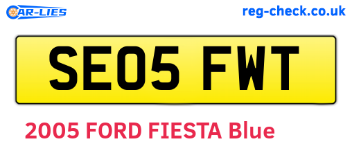 SE05FWT are the vehicle registration plates.