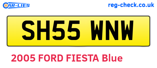 SH55WNW are the vehicle registration plates.