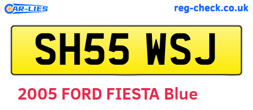SH55WSJ are the vehicle registration plates.