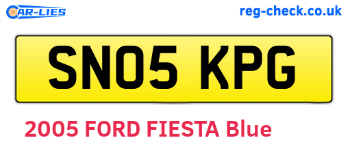 SN05KPG are the vehicle registration plates.