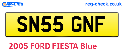 SN55GNF are the vehicle registration plates.