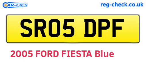 SR05DPF are the vehicle registration plates.