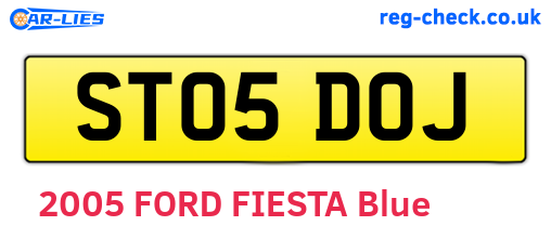 ST05DOJ are the vehicle registration plates.
