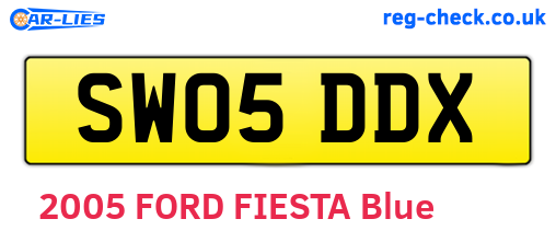 SW05DDX are the vehicle registration plates.
