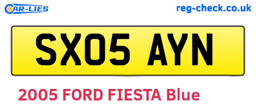 SX05AYN are the vehicle registration plates.