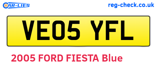 VE05YFL are the vehicle registration plates.