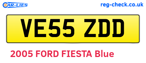VE55ZDD are the vehicle registration plates.