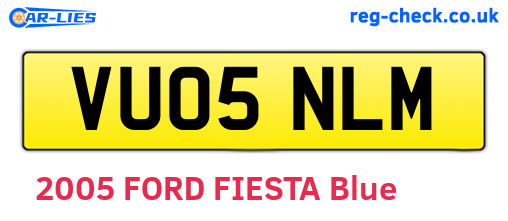 VU05NLM are the vehicle registration plates.