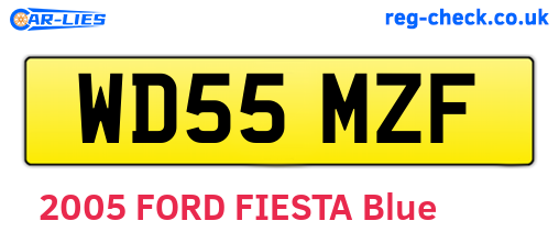 WD55MZF are the vehicle registration plates.