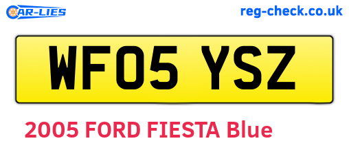 WF05YSZ are the vehicle registration plates.