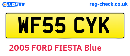 WF55CYK are the vehicle registration plates.