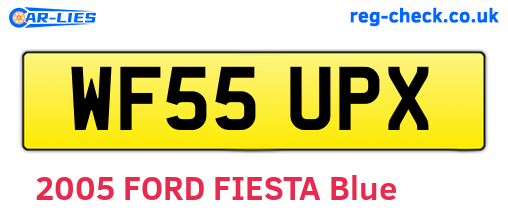 WF55UPX are the vehicle registration plates.