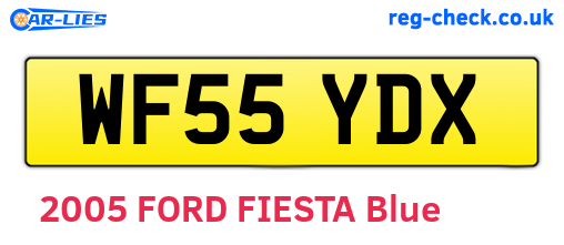 WF55YDX are the vehicle registration plates.