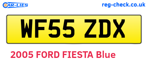 WF55ZDX are the vehicle registration plates.