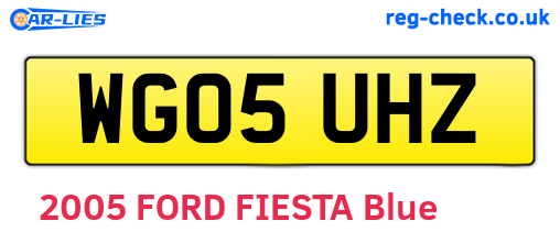 WG05UHZ are the vehicle registration plates.