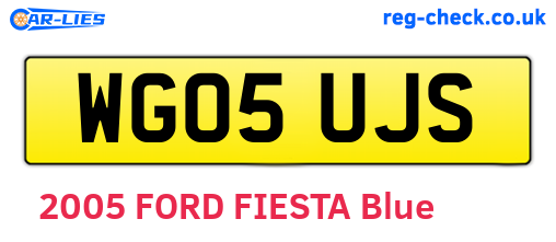 WG05UJS are the vehicle registration plates.