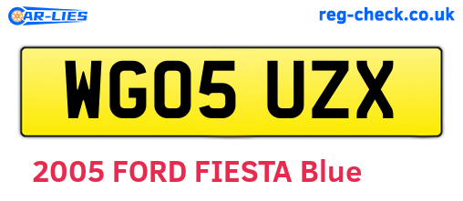 WG05UZX are the vehicle registration plates.
