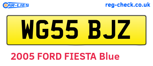 WG55BJZ are the vehicle registration plates.