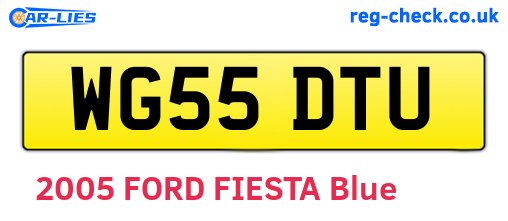 WG55DTU are the vehicle registration plates.