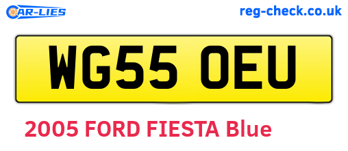 WG55OEU are the vehicle registration plates.
