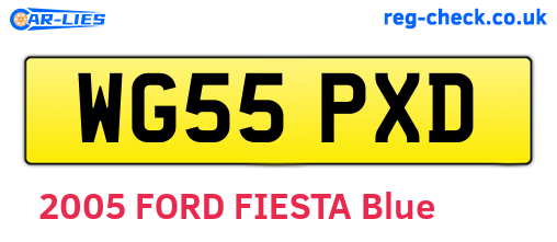 WG55PXD are the vehicle registration plates.