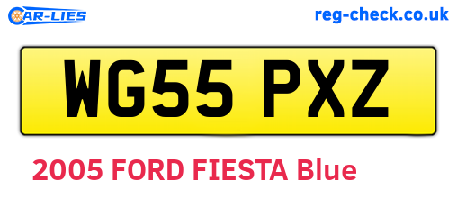 WG55PXZ are the vehicle registration plates.