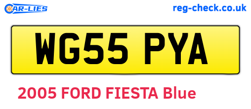 WG55PYA are the vehicle registration plates.