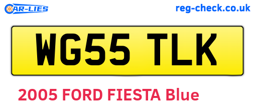 WG55TLK are the vehicle registration plates.