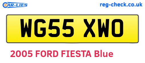 WG55XWO are the vehicle registration plates.