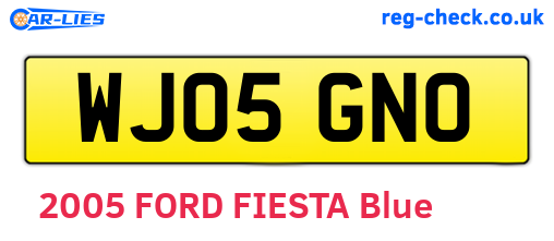 WJ05GNO are the vehicle registration plates.