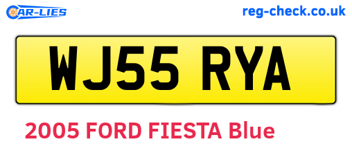 WJ55RYA are the vehicle registration plates.