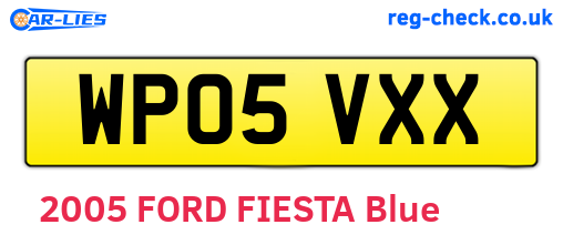 WP05VXX are the vehicle registration plates.