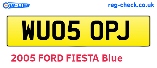 WU05OPJ are the vehicle registration plates.
