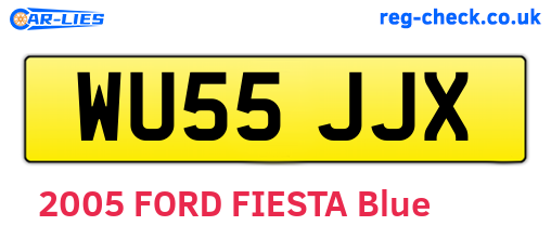 WU55JJX are the vehicle registration plates.