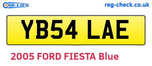 YB54LAE are the vehicle registration plates.