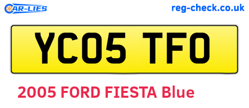 YC05TFO are the vehicle registration plates.