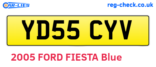 YD55CYV are the vehicle registration plates.