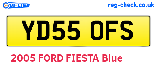 YD55OFS are the vehicle registration plates.