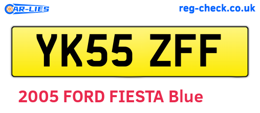 YK55ZFF are the vehicle registration plates.